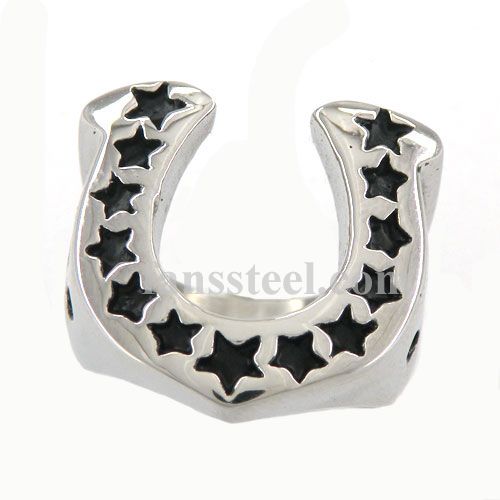 FSR07W65 U Shape  Star Horseshoe  Ring 